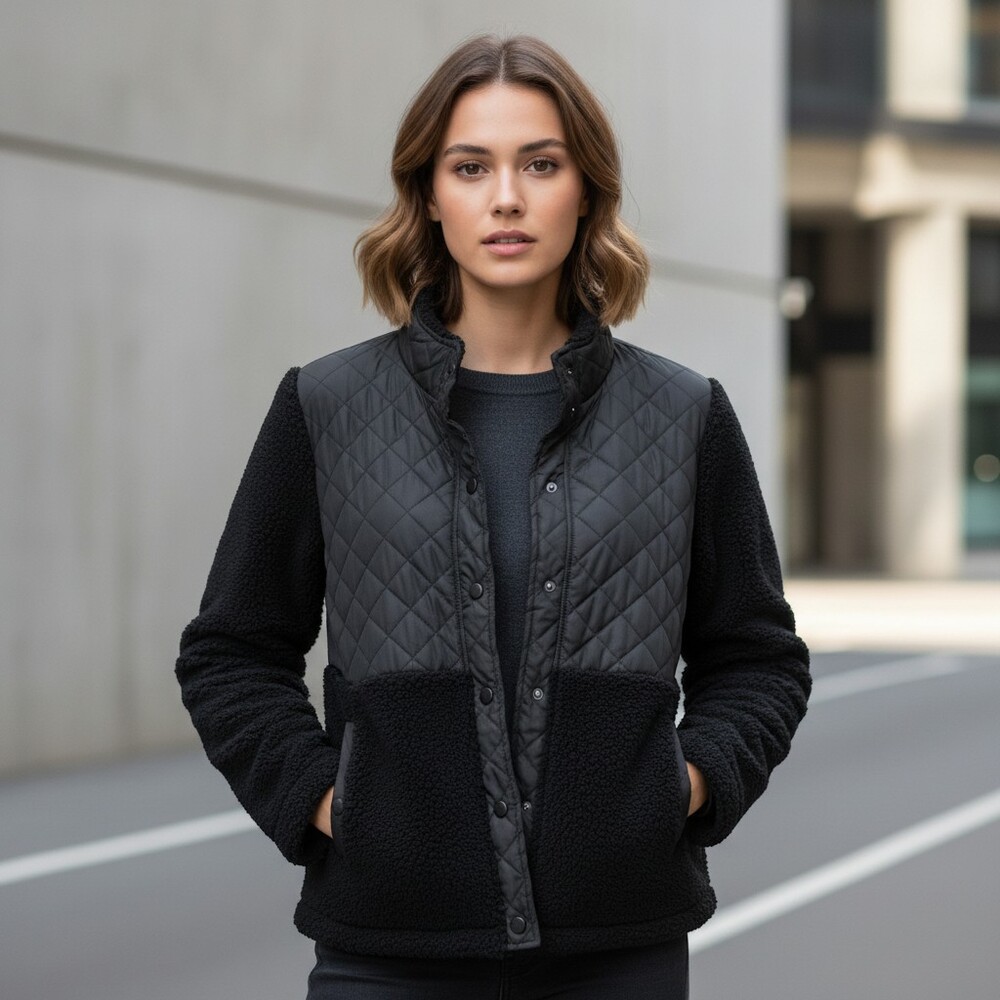 Madden Girl Quilted Black Jacket Medium Women's